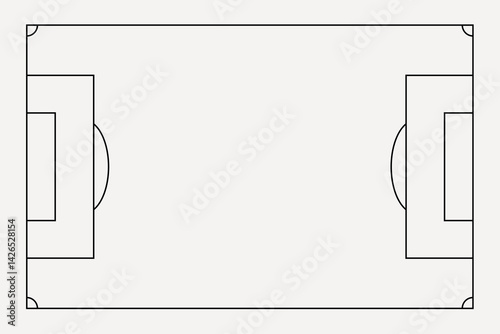 Football pitch outline, design element vector