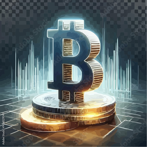 illustrative image of a coin representing bitcoin 21