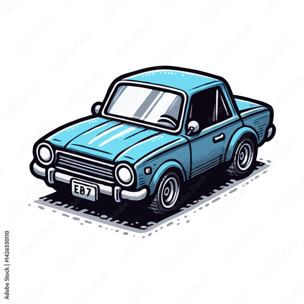 custom made wallpaper toronto digitalClassic Compact Car Illustration