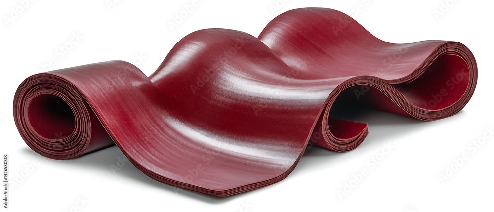 Fototapeta premium Red Rubber Sheet on White Background