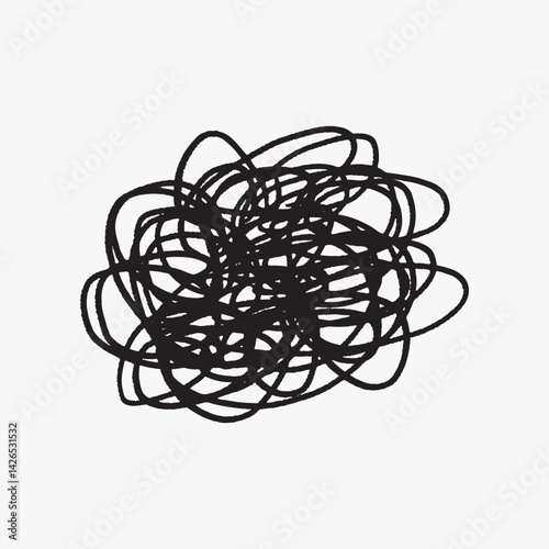 Tangle line doodle illustration vector