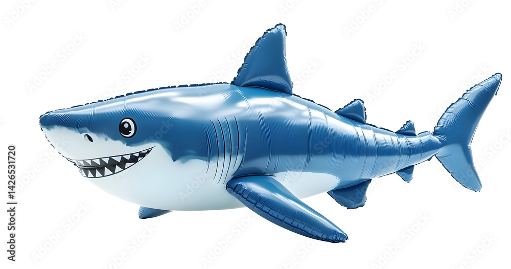 Naklejka premium PNG Blue shark 3d inflatable illustration accessory animal summer.