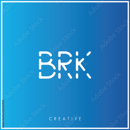 BRK Creative Minimal monogram and logo. Elegant leaves. Modern design. Premium Vector latter logo design. Creative Logo. Vector Illustration logo. letters Logo. Brand Identity  Logo.  Company Logo.