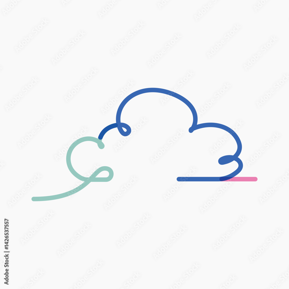 Cloud pop doodle line art vector Cloud pop doodle line art vector