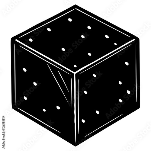 "Tofu Block Vector Design on White Background - Perfect for Digital Graphics Projects"