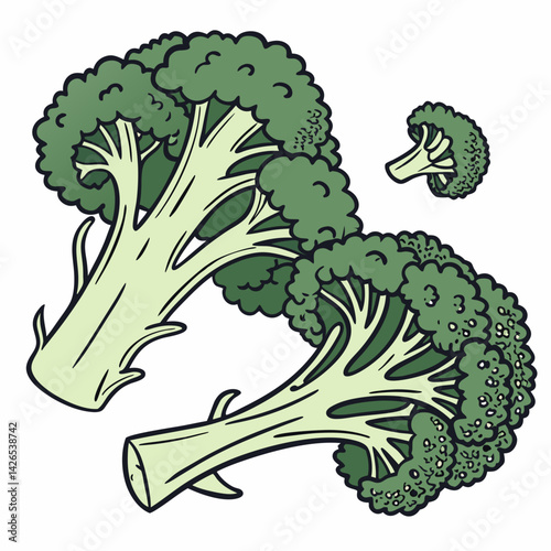 Broccoli Vector Illustration – High-Quality AI Design File on White Background