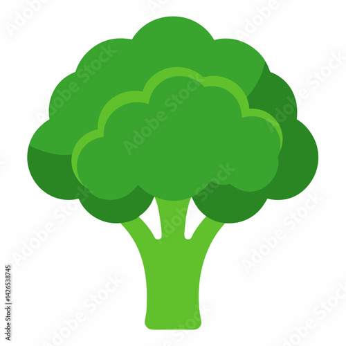 Broccoli Vector Illustration – High-Quality AI Design File on White Background