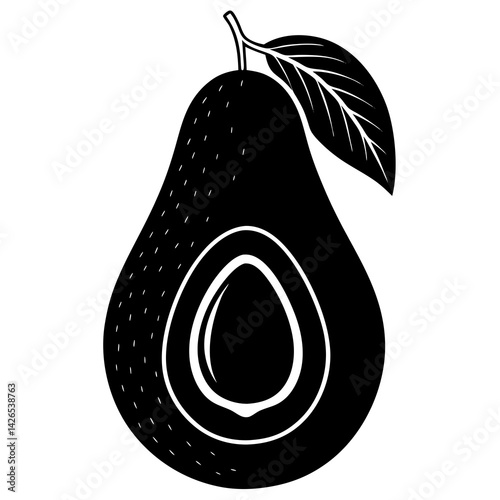 Avocado Vector Illustration on White Background – AI Graphics Design File for Microstock