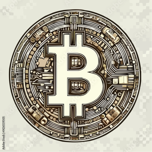 
representation of a bitcoin coin with a transparent background 92