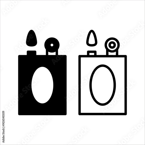 Burning lighter icon set. Flaming lighter vector illustration isolated. Classic design pictogram.
