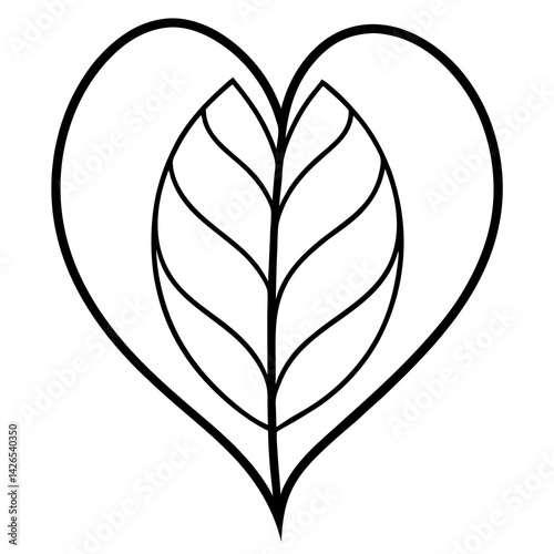 Download a heart-shaped leaf vector in AI format.