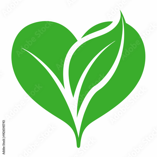 Download a heart-shaped leaf vector in AI format.