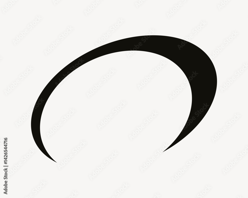 Black round line collage element vector