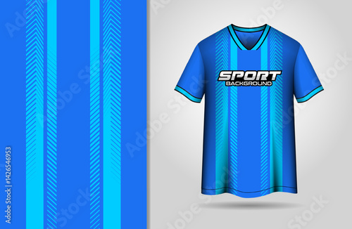 Sport jersey design with strip blue background