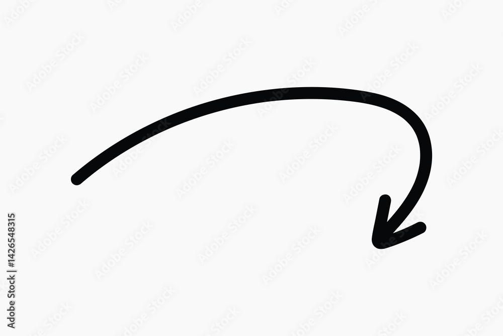 Curved arrow for direction illustration vector Curved arrow for direction illustration vector