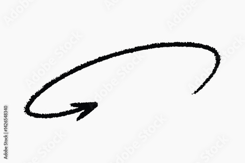 Curved arrow sketch illustration vector