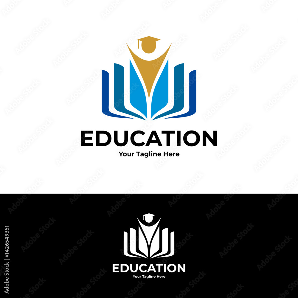 vector book logo education abstract design vector book logo education abstract design