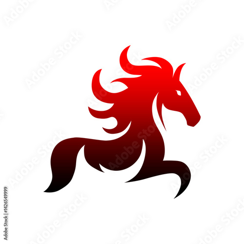
horse logo fire theme clean white background