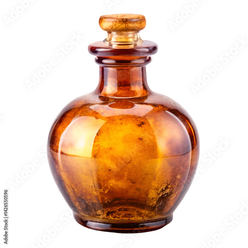 Antique potion bottle isolated on white background