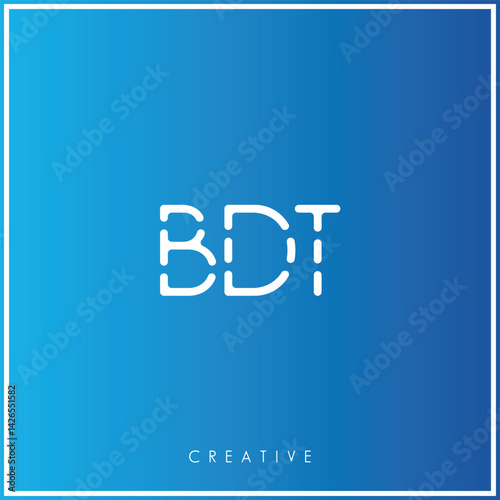BDT Creative Minimal monogram and logo. Elegant leaves. Modern design. Premium Vector latter logo design. Creative Logo. Vector Illustration logo. letters Logo. Brand Identity  Logo.  Company Logo.