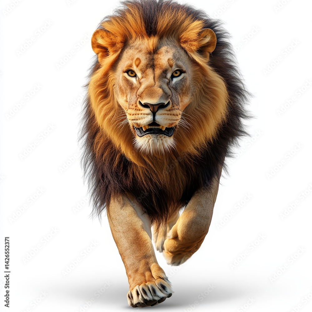 Powerful African Lion in Action Powerful African Lion in Action