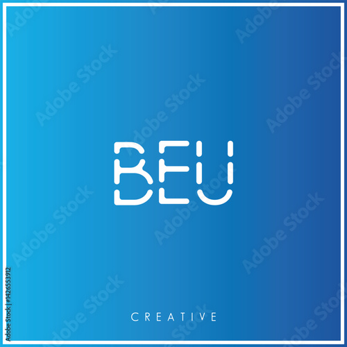 BEU Creative Minimal monogram and logo. Elegant leaves. Modern design. Premium Vector latter logo design. Creative Logo. Vector Illustration logo. letters Logo. Brand Identity  Logo.  Company Logo.