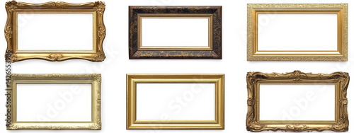 Assorted Antique Gold Picture Frames