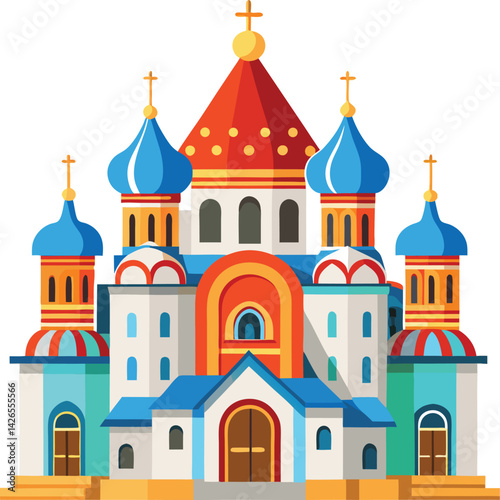 Russian Orthodox Church Vector Illustration