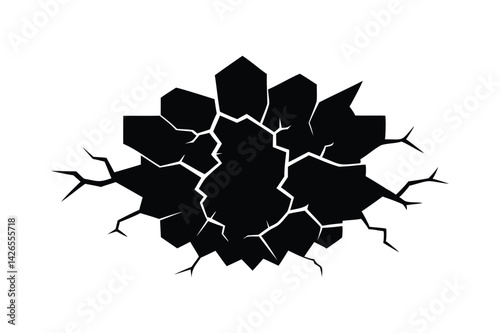Soil rupture silhouette