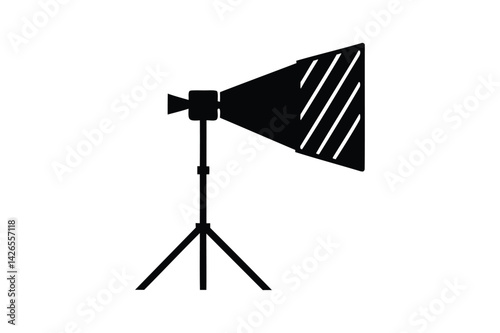 Studio lighting icon silhouette