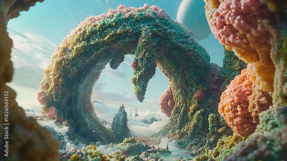 Alien Planet Arch Landscape.