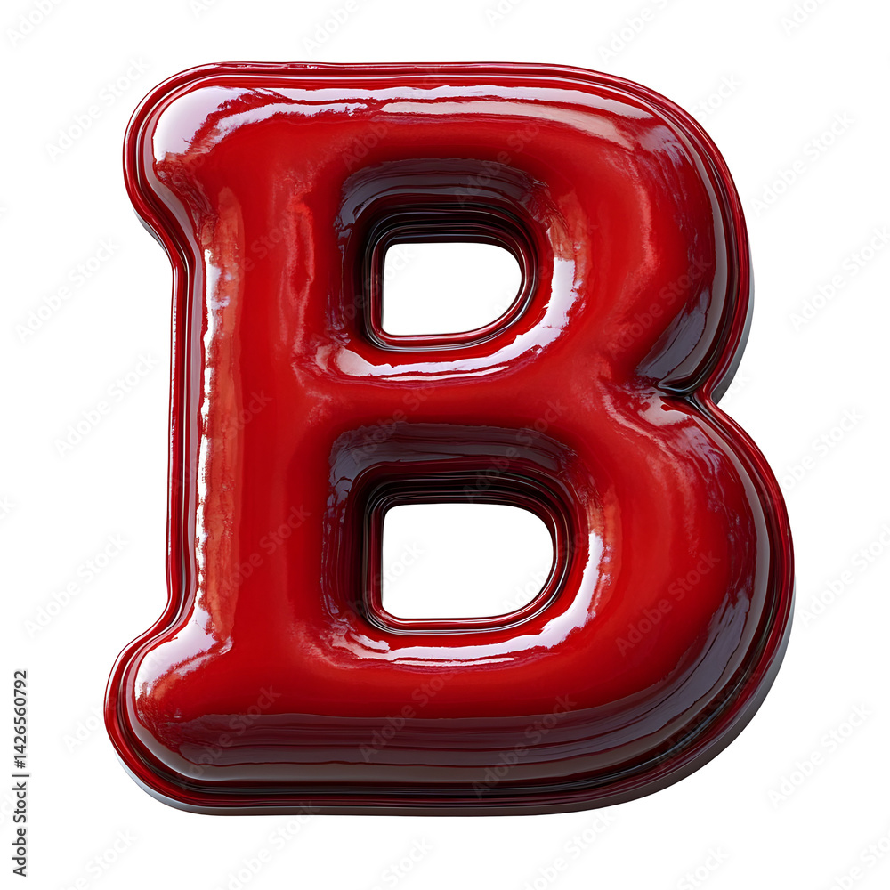 Glossy Red 3D Letter B Glossy Red 3D Letter B