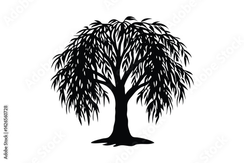 Willow tree silhouette