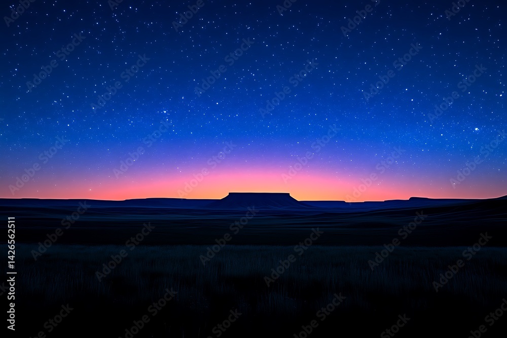 Fototapeta premium Starry Night Plainscape
