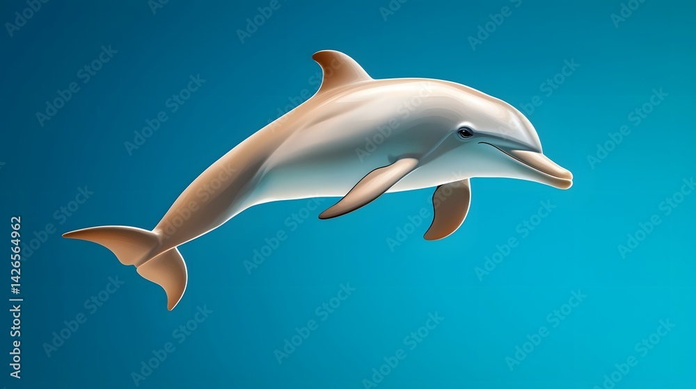 Fototapeta premium Graceful dolphin swimming in the azure ocean