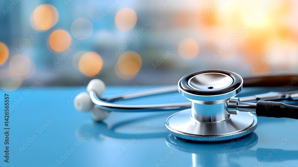 Stethoscope a medical instrument for healthcare examination Stethoscope a medical instrument for healthcare examination