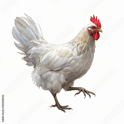Barnyard bloom chicken isolated watercolor vector illustration svg 