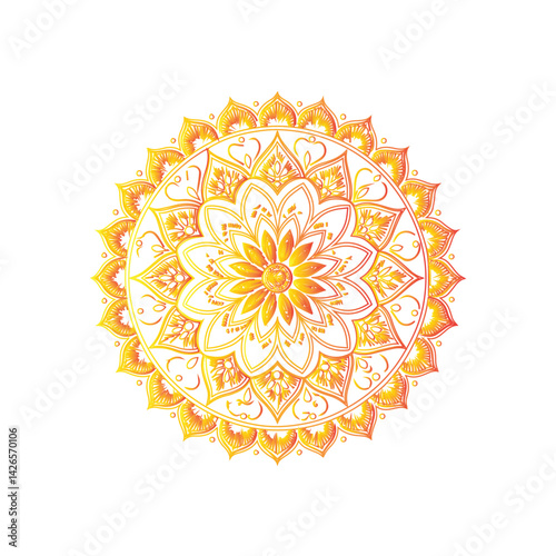 Symmetrical golden mandala artwork

