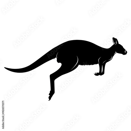 kangaroo vector illustration, silhouette of kangaroo
