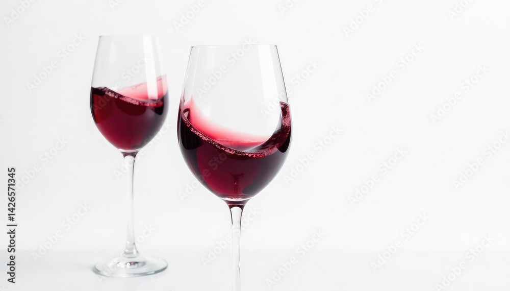 Rich red wine, swirling in glass, pristine white backdrop, enology, luxury Rich red wine, swirling in glass, pristine white backdrop, enology, luxury