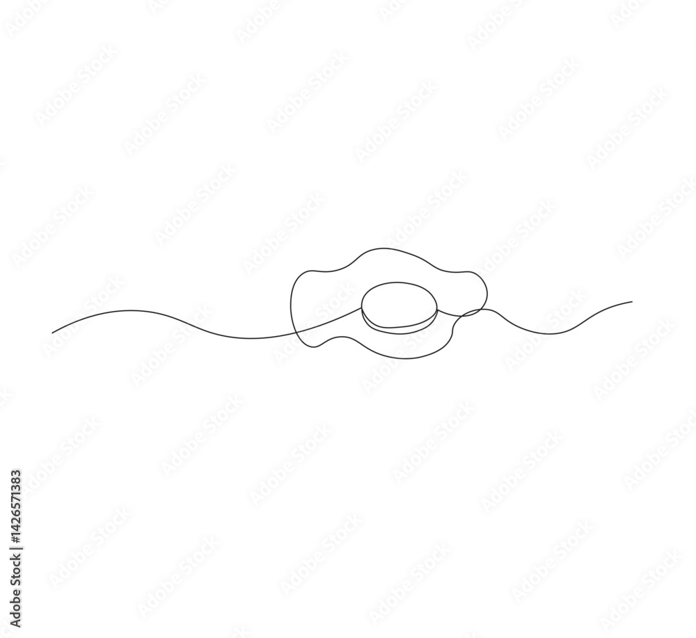 Single continuous line drawing of a sunny side up egg. white background, Modern one line design vector graphic illustration Single continuous line drawing of a sunny side up egg. white background, Modern one line design vector graphic illustration