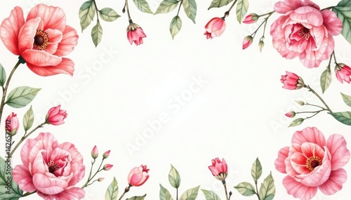 Delicate watercolor floral pattern, soft pastel hues, elegant design , wedding, botanical