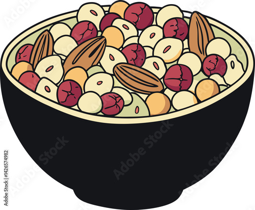 Healthy Snack Mix Vector Quinoa Pops with Nuts & Dried Fruits