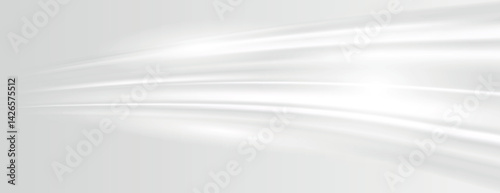 A smooth, flowing white background with a soft, wave-like texture. The white background creates a serene and clean look. Gradient wave background vector. White background.