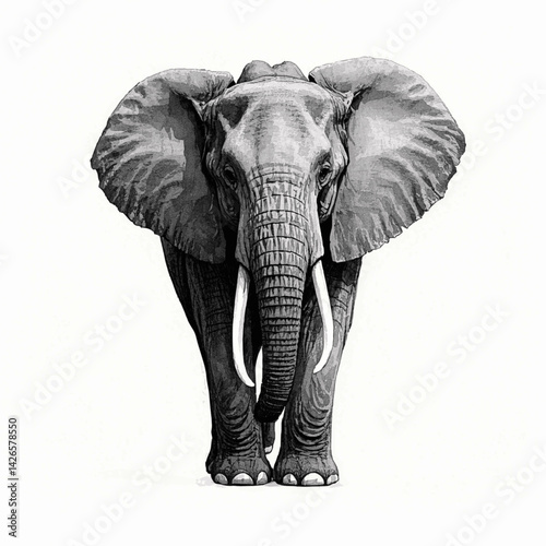 Earth’s Giant bloom african elephant isolated watercolor vector illustration svg 