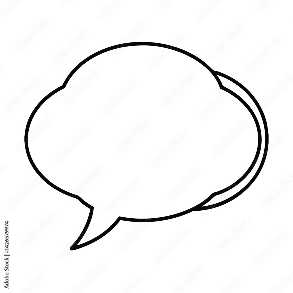 Simple black outline speech bubble vector graphic for social media and chat applications Simple black outline speech bubble vector graphic for social media and chat applications