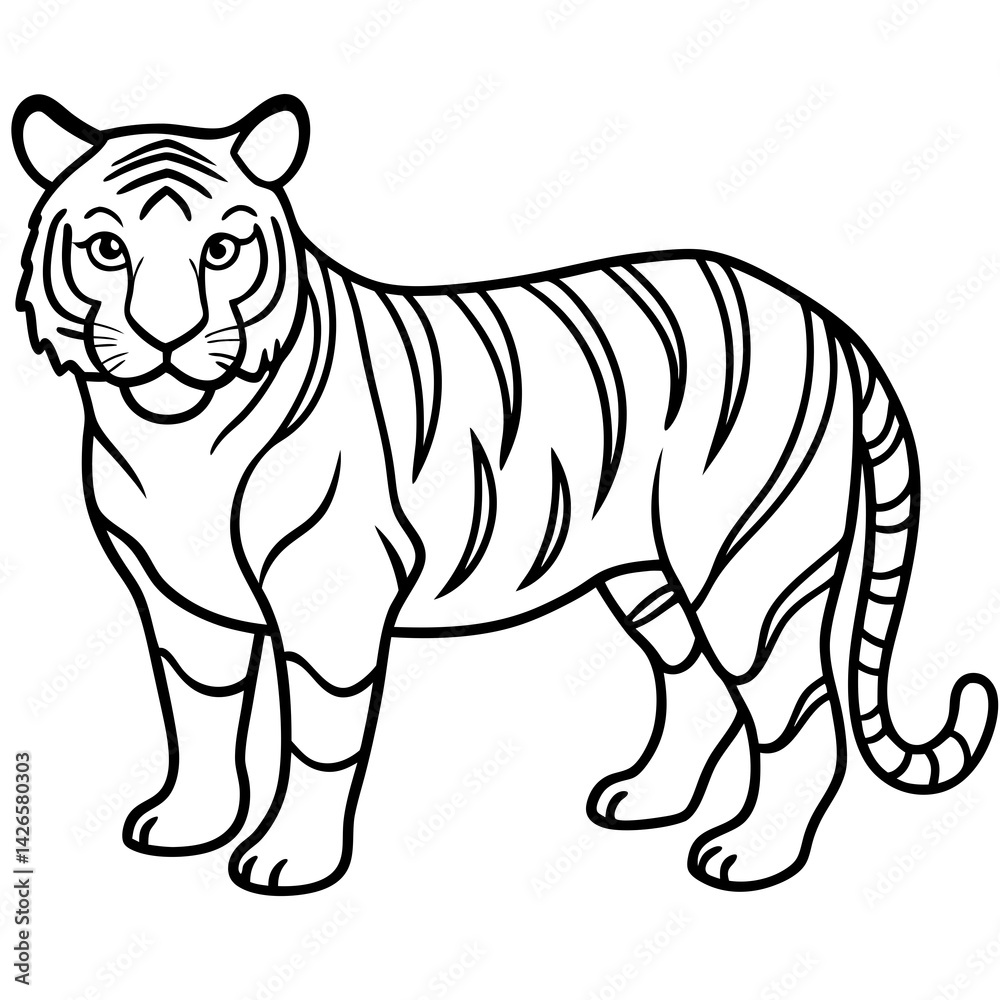 Naklejka premium Majestic Tiger Outline