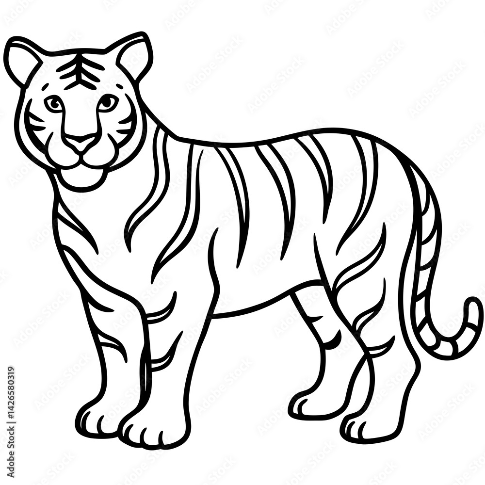 Majestic Tiger Outline Majestic Tiger Outline
