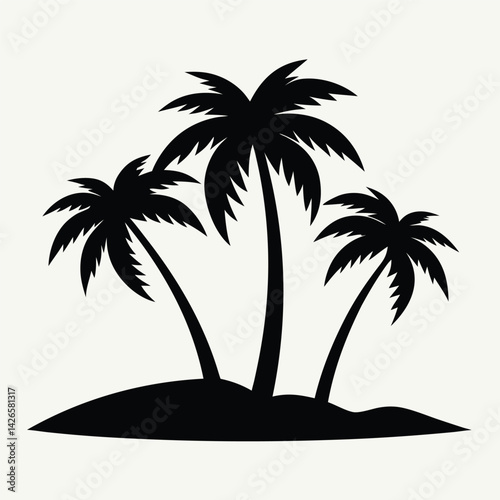Black Silhouette Tree Illustration – Isolated Nature Element with Branches, Roots and Seasonal Variations	