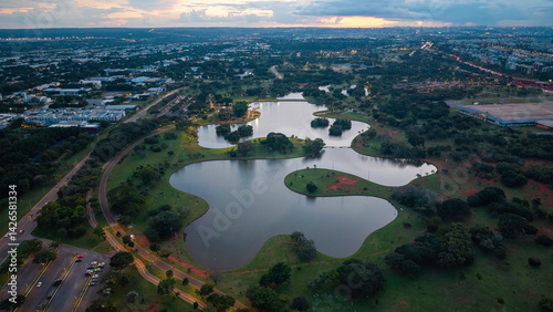 Aerial shots taken of various regions of Brasilia. 